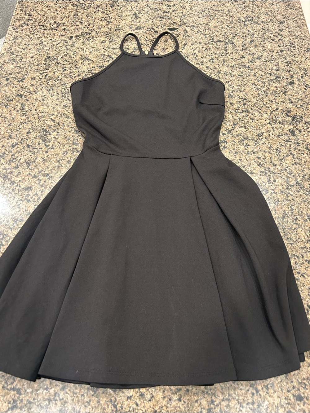Black High Neck Fit & Flare Dress